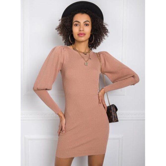 Dámské šaty ALEANOR světle hnědé Hnědá, one size XS/S