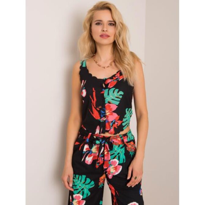 Dámský top RUE PARIS Black Tropics černý Vícebarevný, S