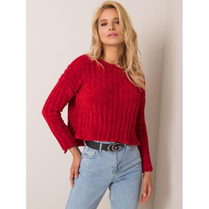 Dámský svetr Olivia RUE PARIS tmavě červený Vícebarevný, one size S/M