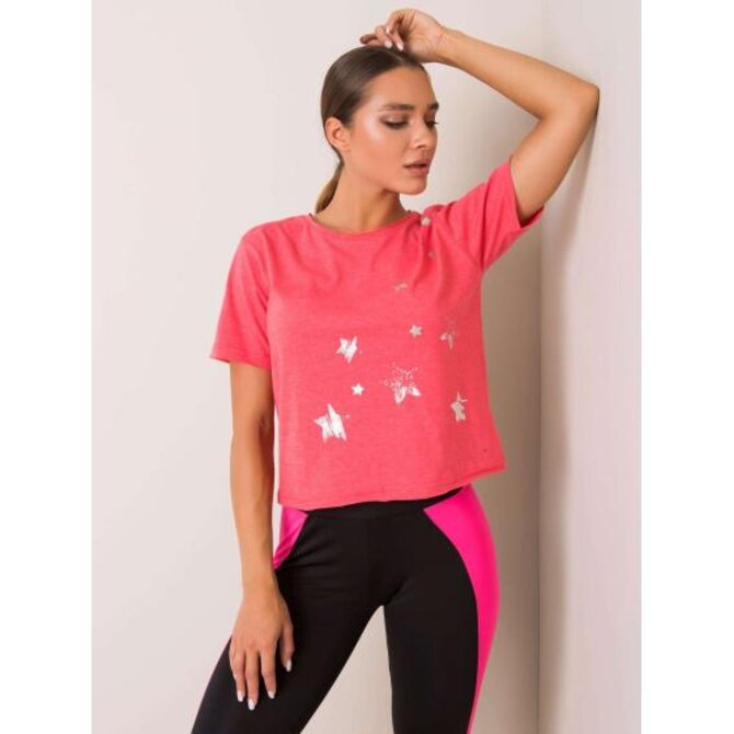Dámské tričko Star FOR FITNESS korálové Cihlová, XS