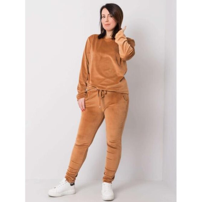Dámský set plus size JEANE hnědý Karamelová, 2XL