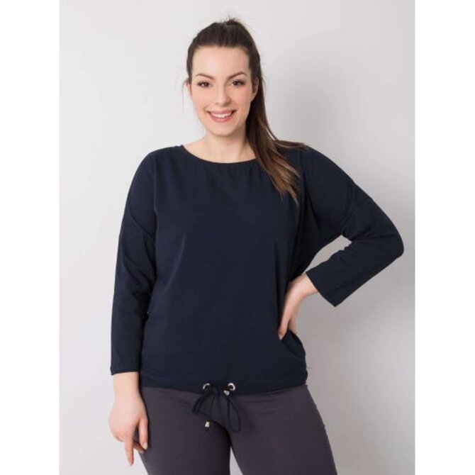 Dámská halenka bavlněná plus size SANDY modrá Námořnická modrá, 2XL
