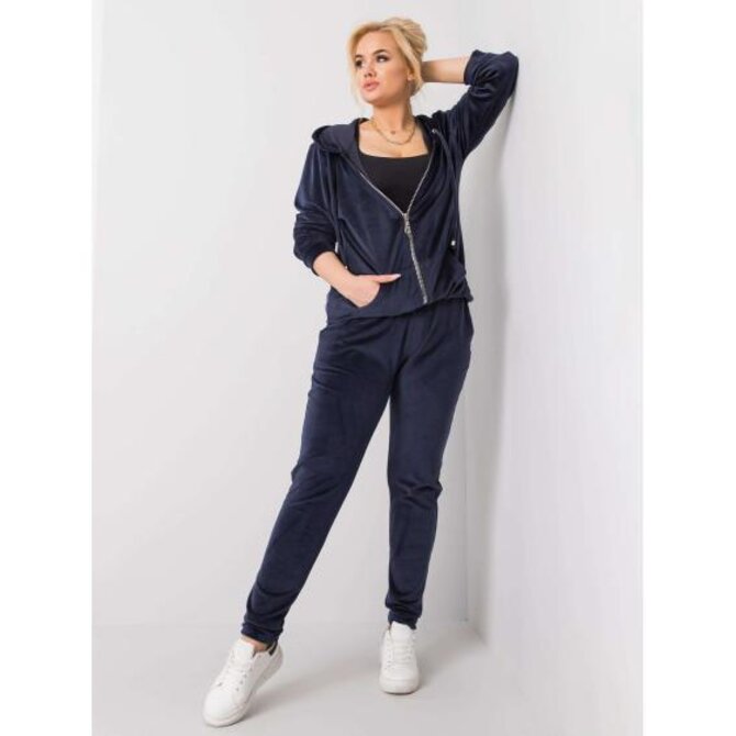 Dámský set velurový plus size MICHELL námořnicky modrá Námořnická modrá, 3XL