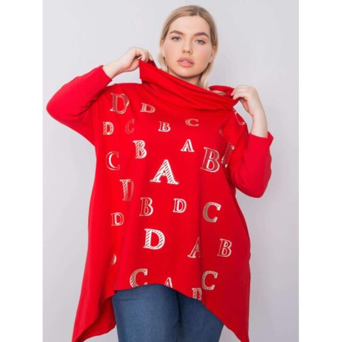 Dámská blúza plus size AINA červená Červená, Univerzální
