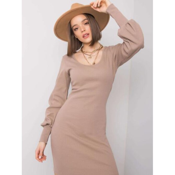 Dámské šaty bavlněné Alvine RUE PARIS tmavě béžové Vícebarevný, L/XL