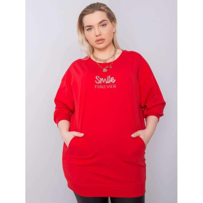 Dámská halenka plus size MESSINA červená Červená, Univerzální