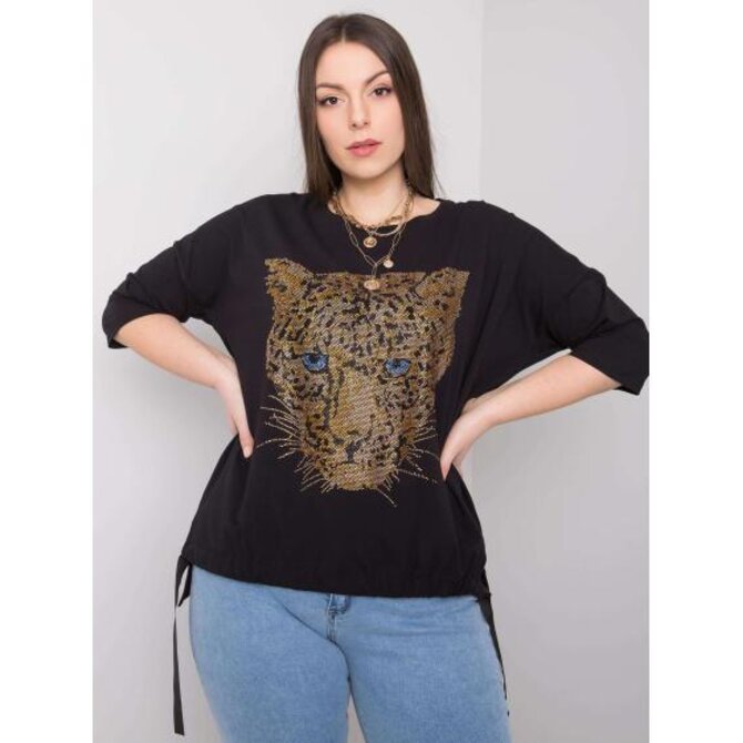 Dámská halenka plus size DARREN černá Černá, S/M