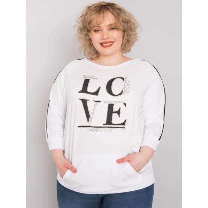Dámská halenka plus size s kapsou MEG bílá Bílá, Univerzální