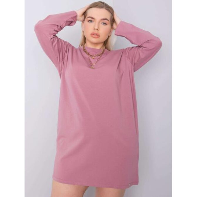 Dámské šaty plus size GISELLE růžové Růžová, XL