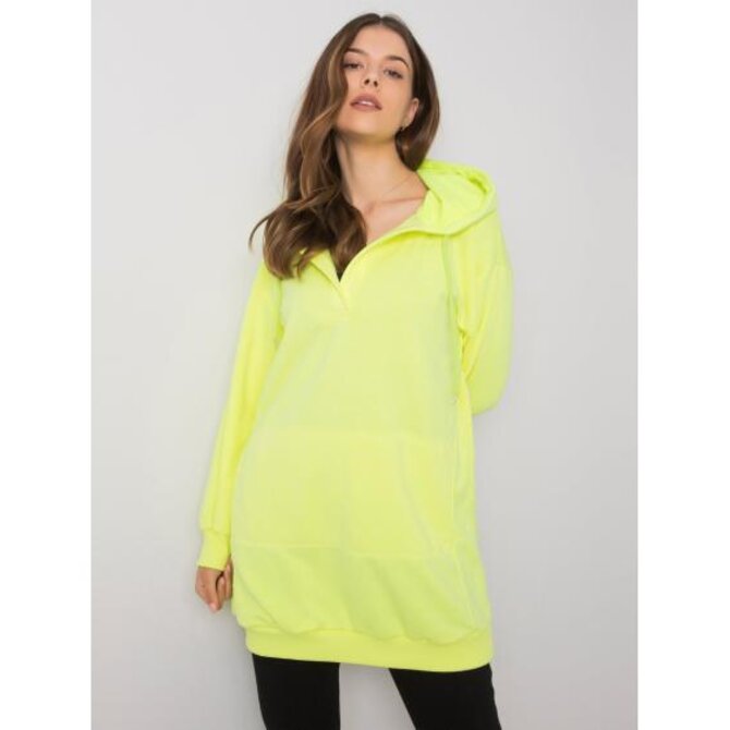 Dámská mikina s kapucí FLUO žlutá Žlutá, S
