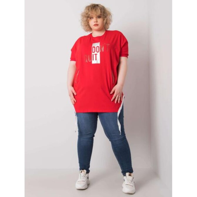 Dámská halenka plus size CLARE červená Červená, Univerzální