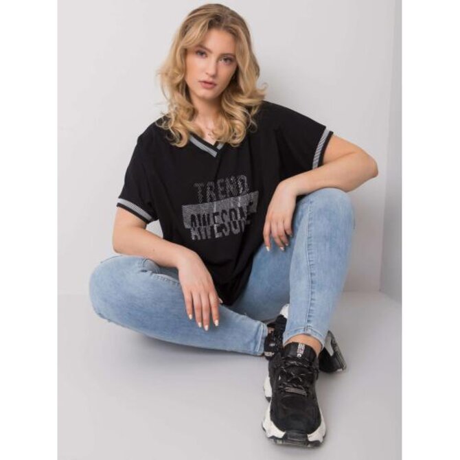 Dámská halenka plus size BILLI černá Černá, Univerzální
