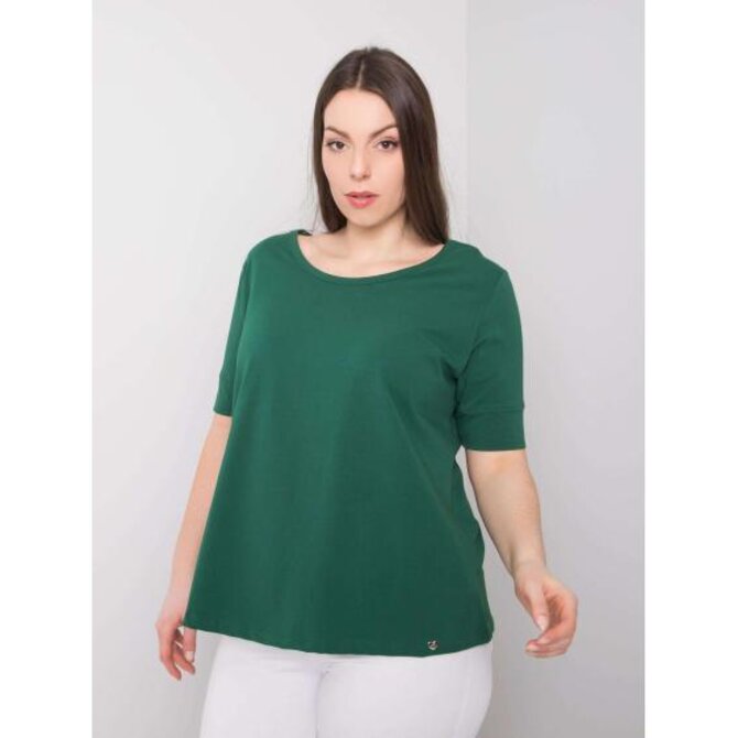 Dámské tričko plus size bavlněné MISSY tmavě zelené Tmavě zelená, XL