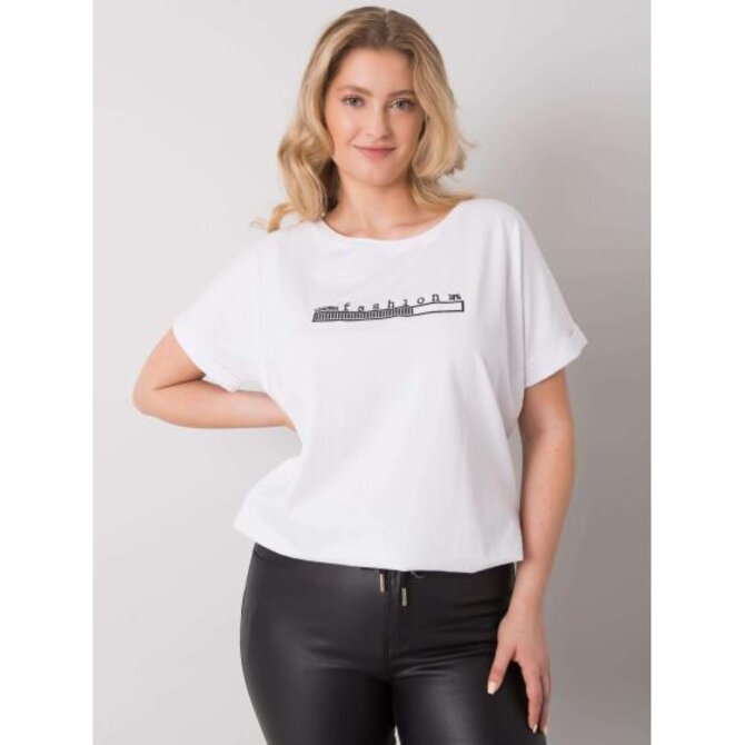 Dámská halenka plus size MAVIS bílá Bílá, Univerzální