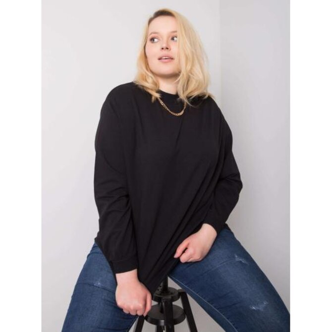 Dámská mikina z bavlny plus size HARMONY černá Černá, 2XL