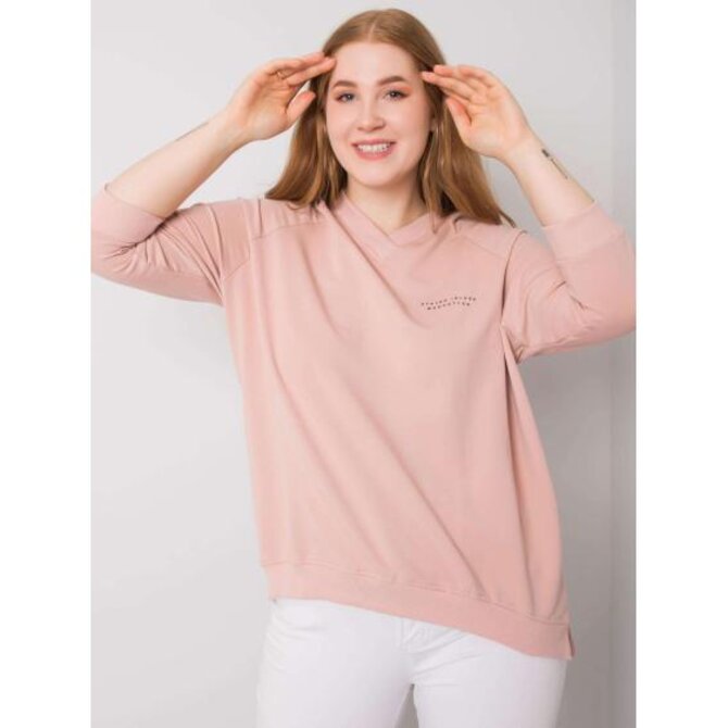 Dámská mikina plus size bavlněná NENIA růžová Růžová, Univerzální