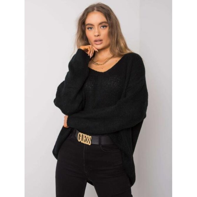 Dámský svetr oversize Stella OCH BELLA černý Černá, Univerzální