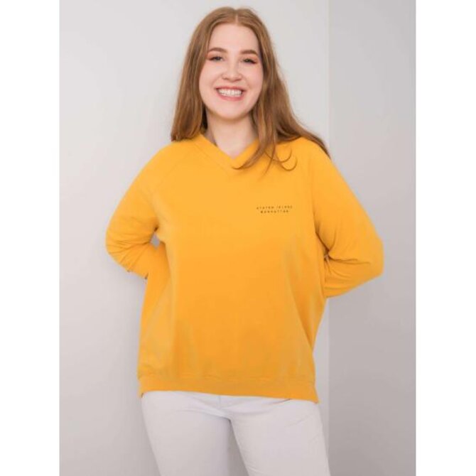Dámská mikina plus size bavlněná NAENIA žlutá Žlutá, Univerzální
