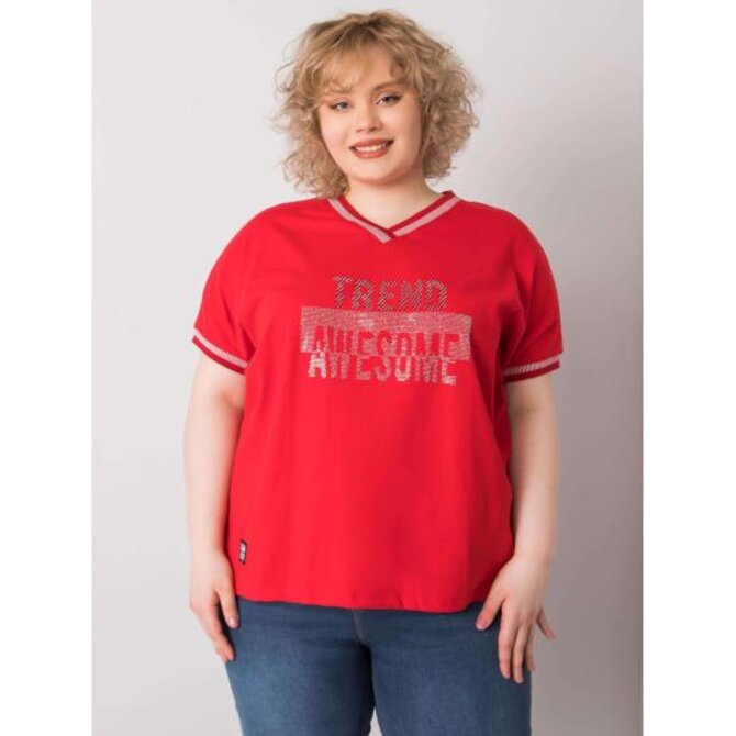 Dámská halenka plus size BILLI červená Červená, Univerzální