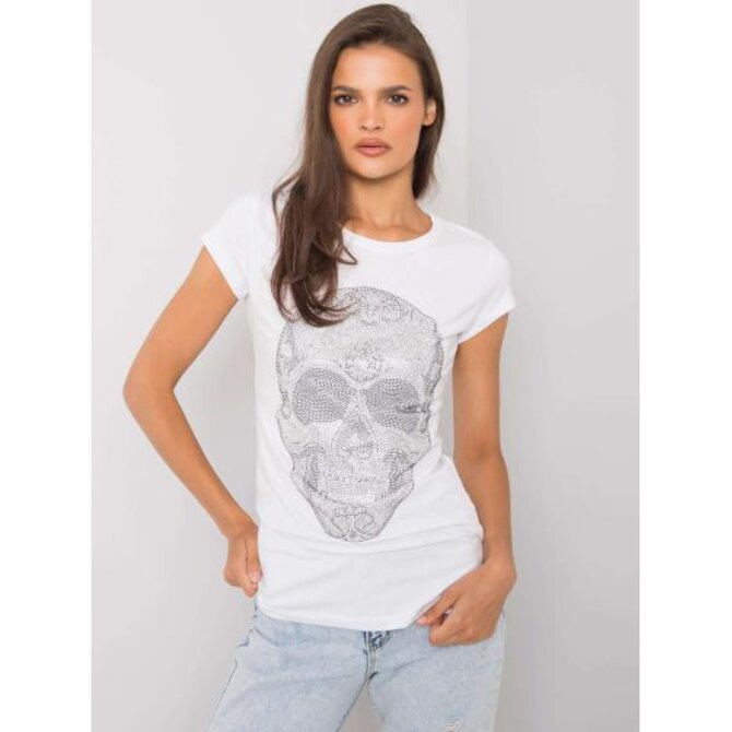 Dámské tričko SKULL bílé Bílá, S