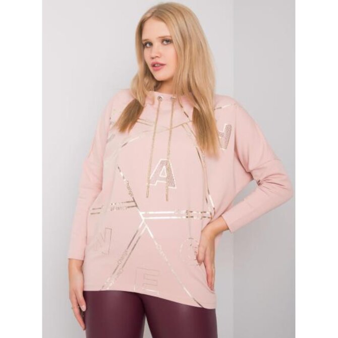 Dámská halenka s dlouhým rukávem plus size DIARRA růžová Růžová, Univerzální