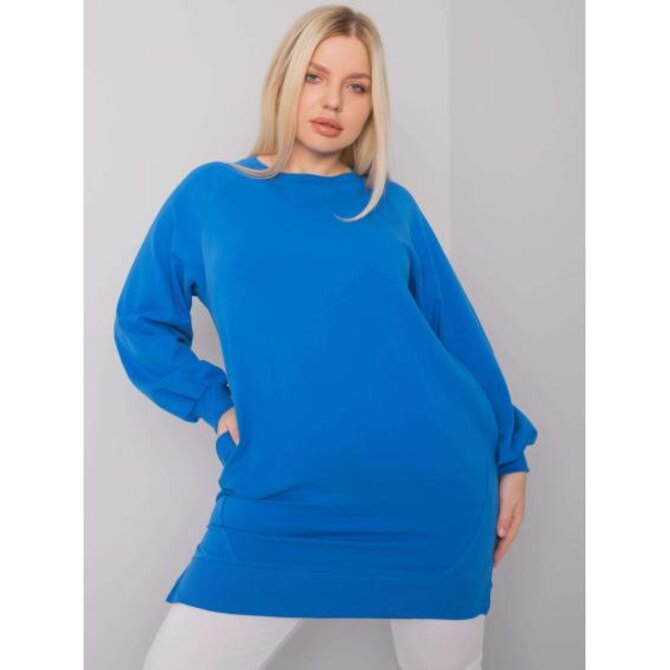 Dámská halenka hladká plus size TOLEDO tmavě modrá Námořnická modrá, Univerzální