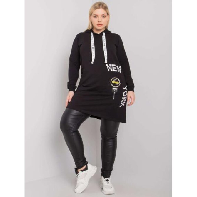Dámská tunika s kapucí plus size ASHFORD černá Černá, Univerzální