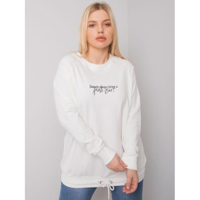 Dámská mikina s nápisem plus size MARLOW ecru Ecru, Univerzální