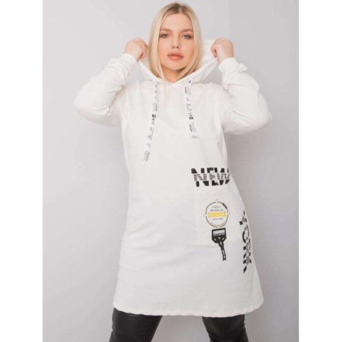 Dámská tunika s kapucí plus size ASHFORD ecru Ecru, Univerzální