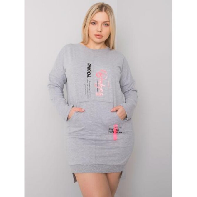 Dámské šaty plus size AKIRA šedé Šedá, Univerzální