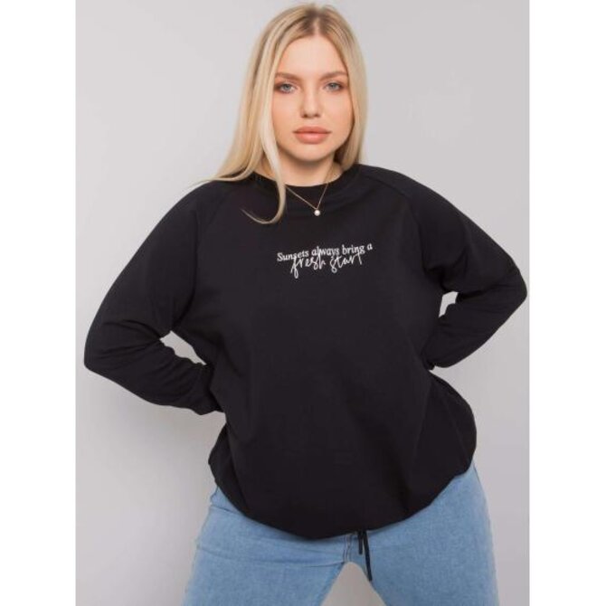 Dámská mikina plus size s nápisem MARLOW černá Černá, Univerzální
