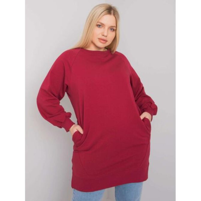 Dámská halenka  hladká plus size TOLEDO bordó Kaštanová, Univerzální