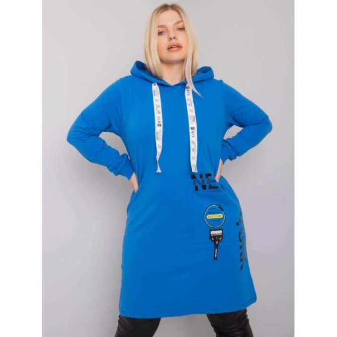Dámská tunika s kapucí plus size ASHFORD tmavě modrá Námořnická modrá, Univerzální