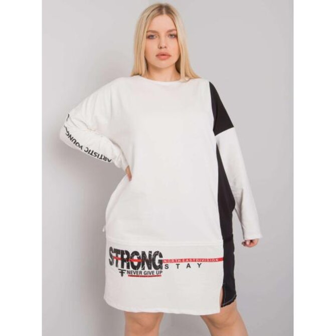 Dámská tunika bavlněná plus size ELEASHA ecru Ecru, Univerzální