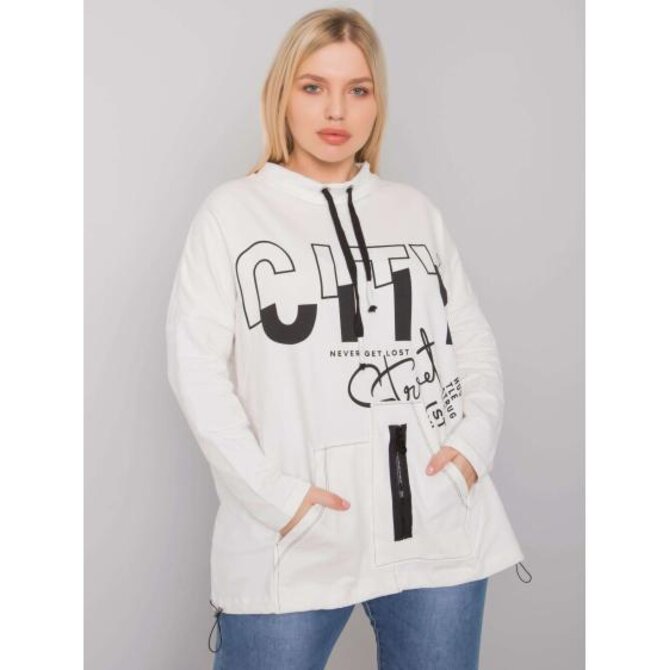 Dámská mikina s kapucí plus size HACKNEY ecru Ecru, Univerzální