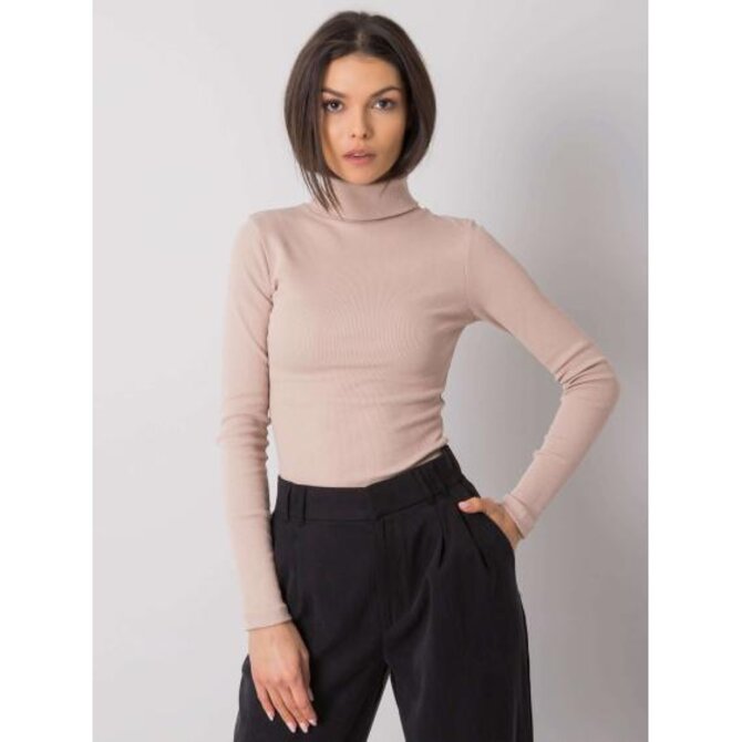 Dámská halenka s rolákem Elisee RUE PARIS světle béžová Béžová, L/XL