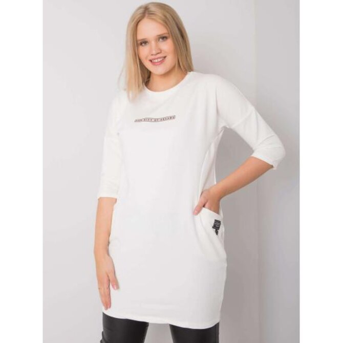 Dámské šaty s kapsami plus size SEREIA ecru Ecru, Univerzální