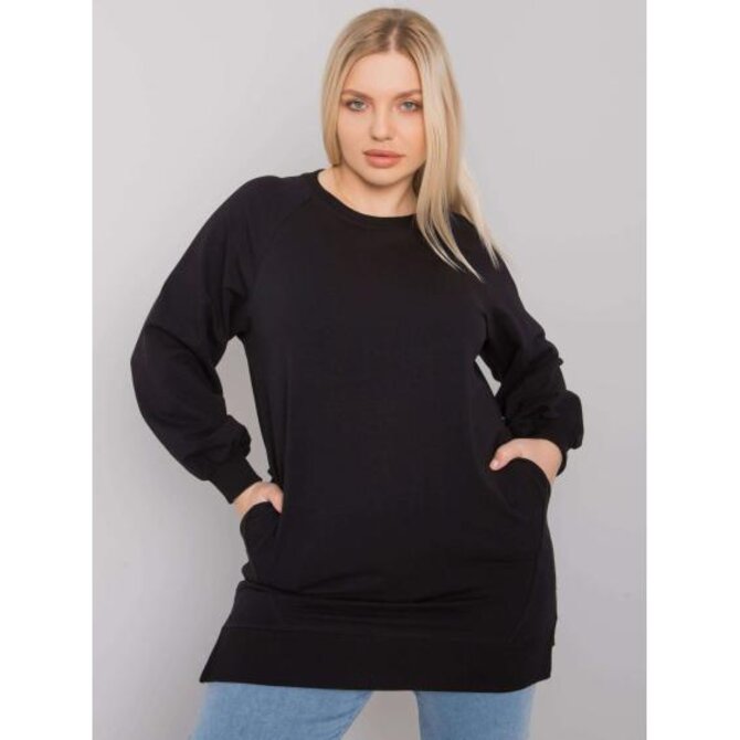 Dámská halenka  hladká plus size TOLEDO černá Černá, Univerzální