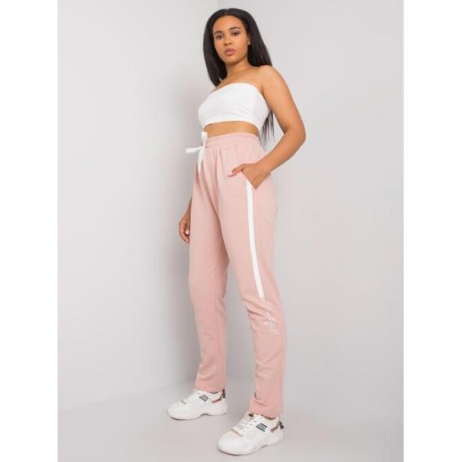 Dámské tepláky s potiskem plus size ABELIA růžové Růžová, 2XL