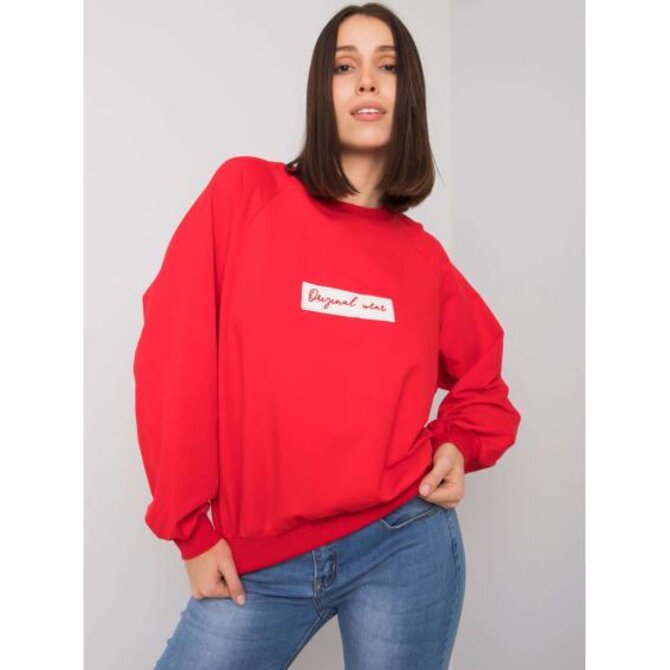 Dámská mikina s kapucí plus size HARIETTE červená Červená, Univerzální