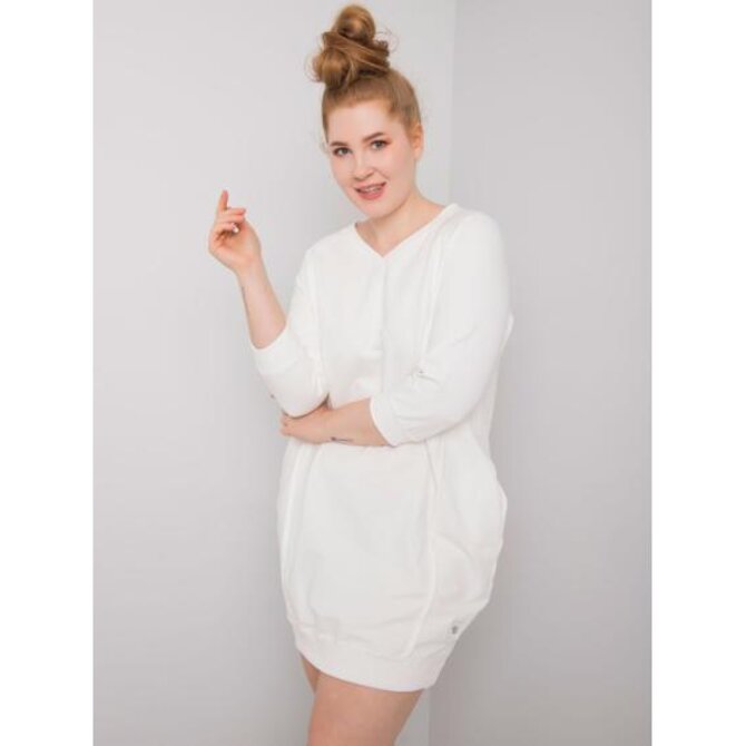 Dámské šaty bavlněné plus size KARISSA ecru Ecru, Univerzální