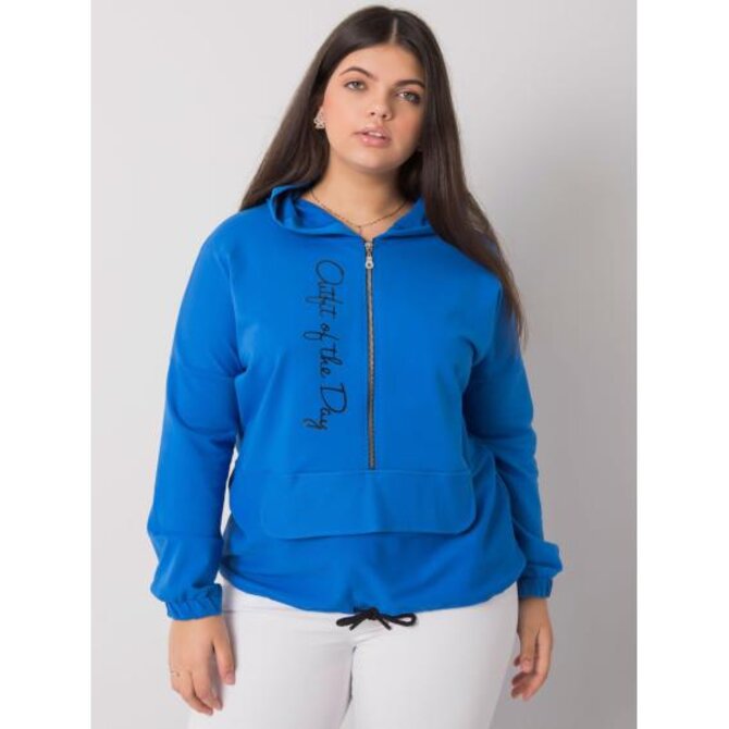 Dámská mikina na zip plus size KAYLEE tmavě modrá Námořnická modrá, Univerzální