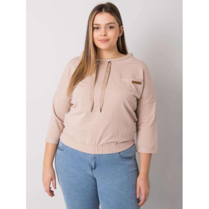 Dámská halenka bez kapuce plus size PASADENA světle béžová Béžová, Univerzální