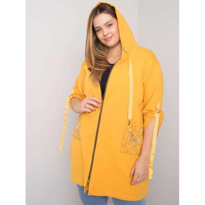 Dámská mikina na zip plus size ZURICH žlutá Žlutá, Univerzální