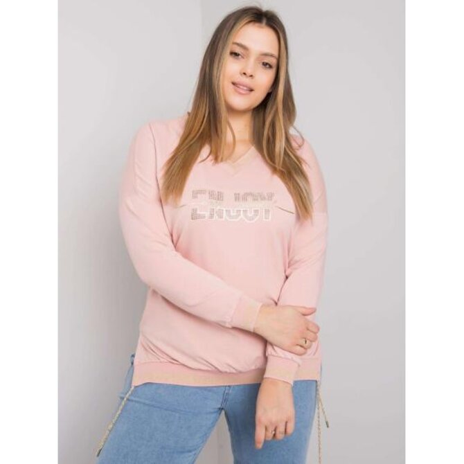 Dámská halenka s aplikací plus size LILA růžová Růžová, Univerzální