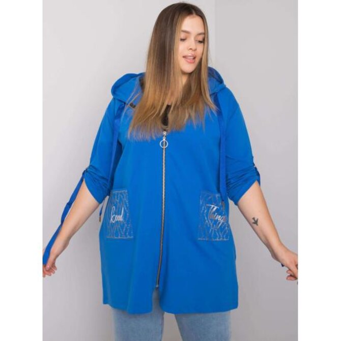 Dámská mikina na zip ZURICH plus size tmavě modrá Námořnická modrá, Univerzální