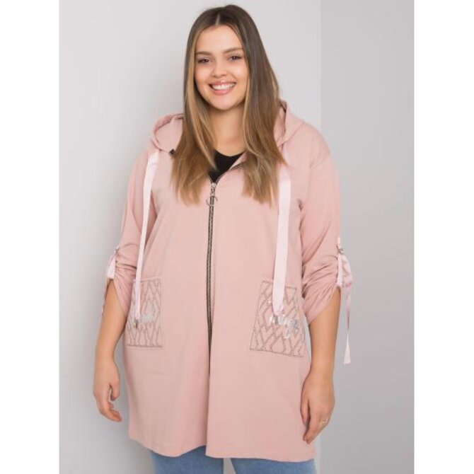 Dámská mikina na zip ZURICH plus size tmavě růžová Růžová, Univerzální