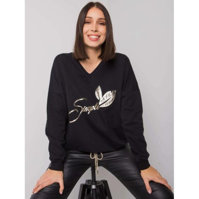 Dámská halenka s potiskem plus size JULIEE černá Černá, Univerzální