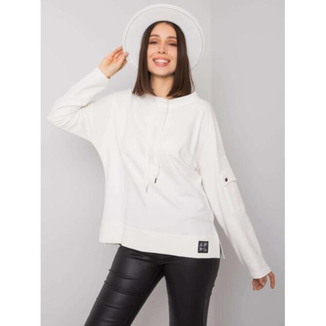 Dámská halenka s kapsami na rukávech plus size LUNNARA ecru Ecru, Univerzální