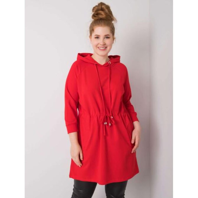 Dámská mikina plus size NORINA červená Červená, Univerzální